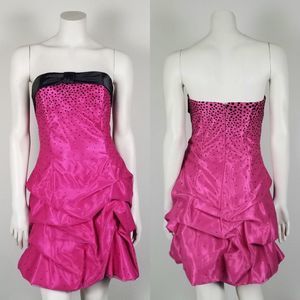 Jessica McClintock Gunne Sax VTG Y2K Mesh Glitter Polka Dot Mini Dress Sz 9 JR